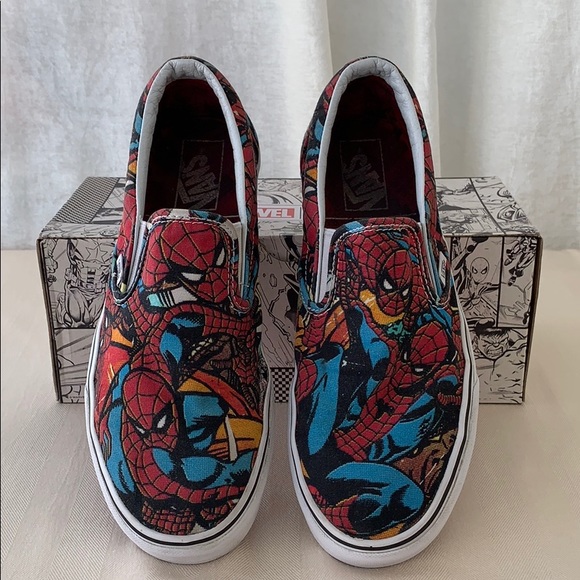 spiderman vans slip on